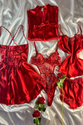 Hearth Love 6 Parça Kırmızı Kalp Detaylı Bodysuit Set
